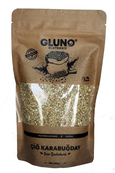 GLUNO GLUTENSİZ ÇİĞ KARABUĞDAY 500 GR